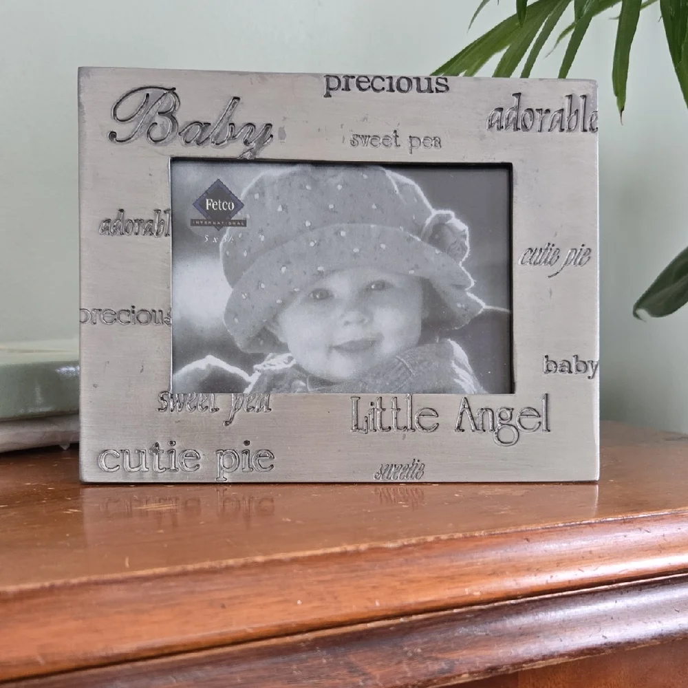 Adorable Silver Baby Picture Frame - Picture 1 of 7